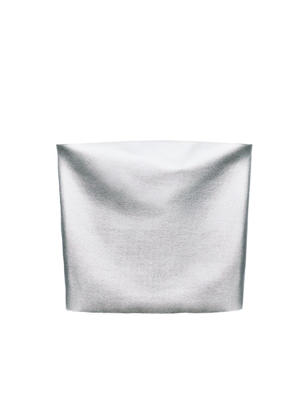 Zara Silver Metallic Strapless Crop Top